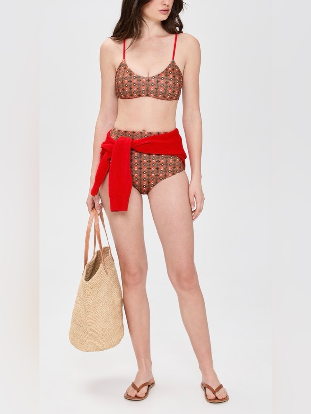 NWT THE GREAT. Reversible Tile Print Bikini